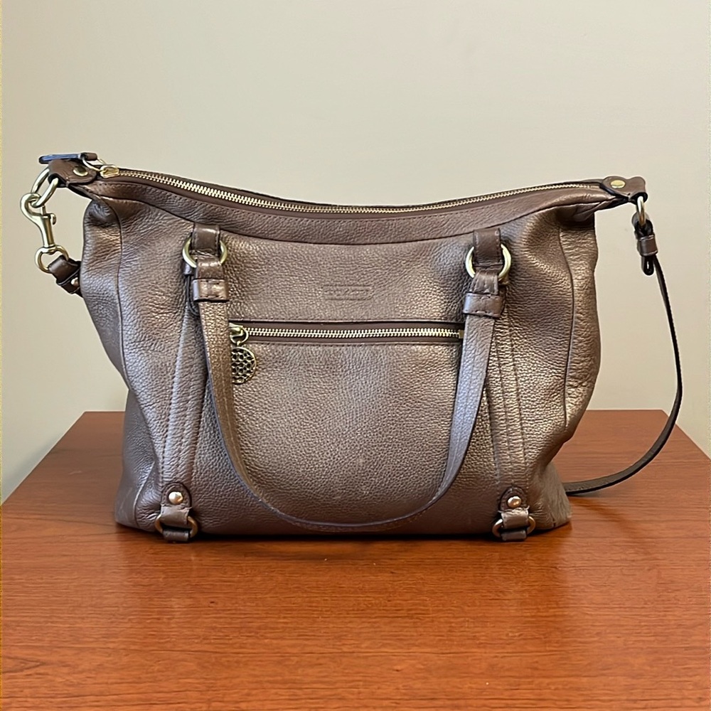 Coach Leather Satchel w/ Crossbody Strap